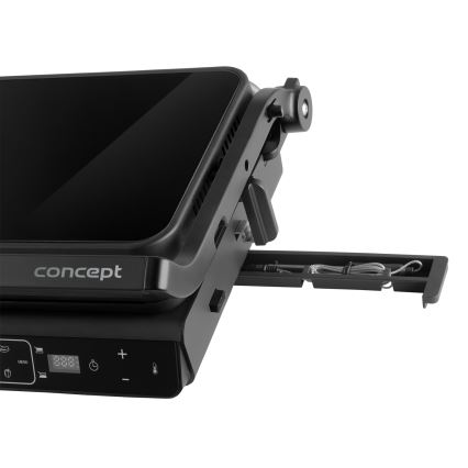 Concept ge3600 - Griglia a contatto con sonda di temperatura GLASS 2000W/230V nero