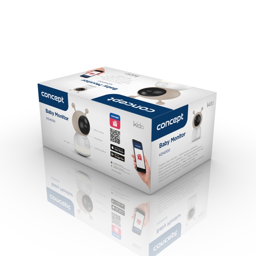 Concept KD4000 - Baby monitor intelligente con sensore di movimento SMART KIDO 4,5W/230V Wi-Fi beige