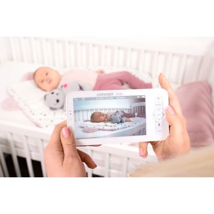 Concept KD4010 - Baby monitor intelligente SMART KIDO con display e sensore di movimento, 4,5W/230V, Wi-Fi, beige