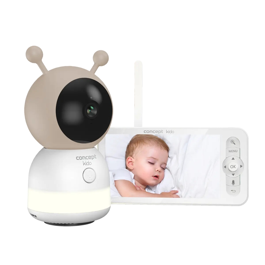 Concept KD4010 - Baby monitor intelligente SMART KIDO con display e sensore di movimento, 4,5W/230V, Wi-Fi, beige