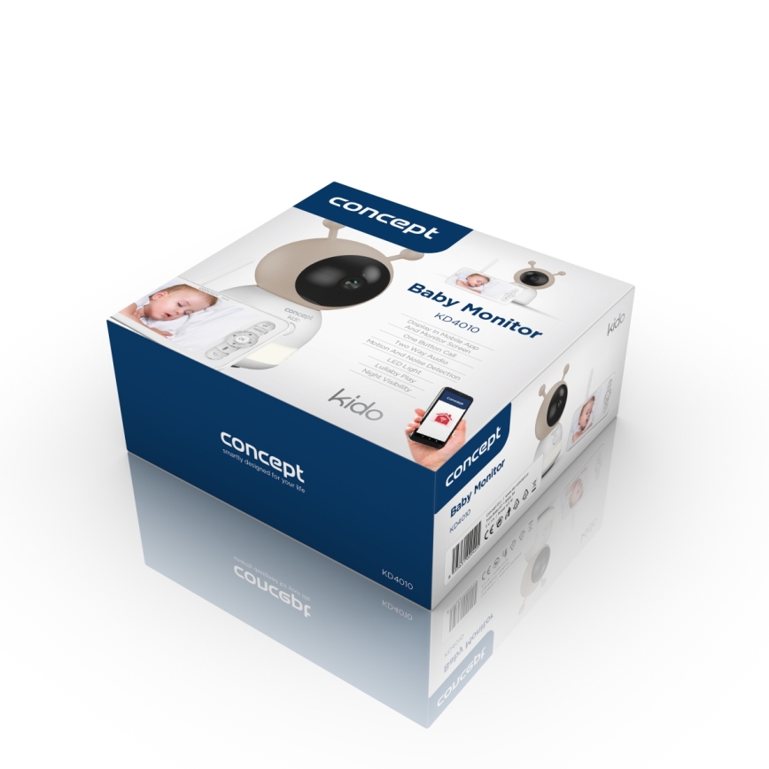 Concept KD4010 - Baby monitor intelligente SMART KIDO con display e sensore di movimento, 4,5W/230V, Wi-Fi, beige
