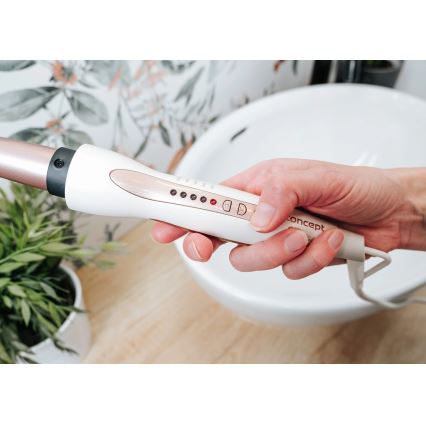 Concept KK2125 - Arricciacapelli conico GLAM STYLE 42W/230V bianco/oro rosa