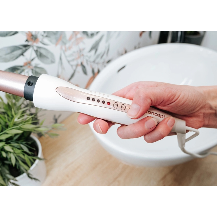 Concept KK2125 - Arricciacapelli conico GLAM STYLE 42W/230V bianco/oro rosa