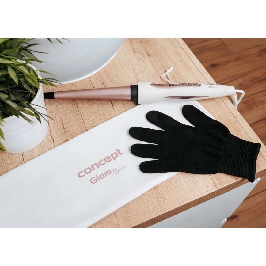 Concept KK2125 - Arricciacapelli conico GLAM STYLE 42W/230V bianco/oro rosa