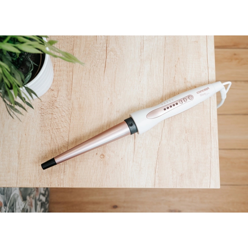 Concept KK2125 - Arricciacapelli conico GLAM STYLE 42W/230V bianco/oro rosa