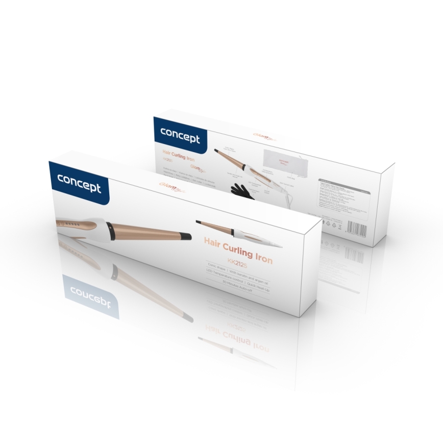 Concept KK2125 - Arricciacapelli conico GLAM STYLE 42W/230V bianco/oro rosa