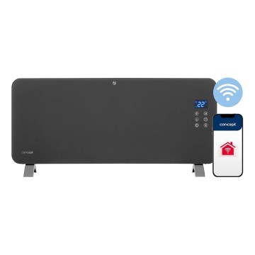 Concept KS4100 - Termoconvettore elettrico intelligente 1000/2000 W Wi‑Fi IP24 grigio