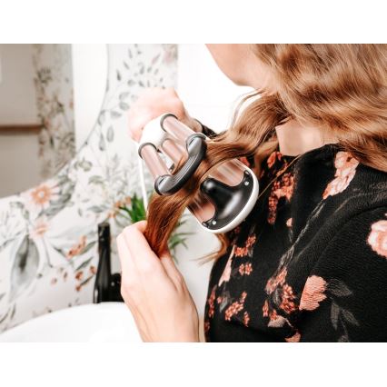 Concept KT2140 - Arricciacapelli triplo GLAM STYLE 100W/230V bianco/oro rosa