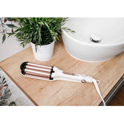 Concept KT2140 - Arricciacapelli triplo GLAM STYLE 100W/230V bianco/oro rosa