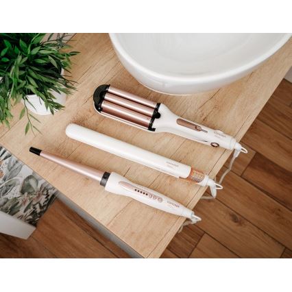 Concept KT2140 - Arricciacapelli triplo GLAM STYLE 100W/230V bianco/oro rosa