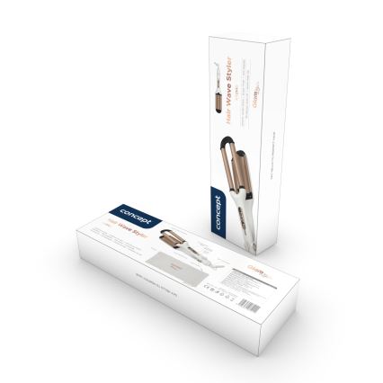 Concept KT2140 - Arricciacapelli triplo GLAM STYLE 100W/230V bianco/oro rosa