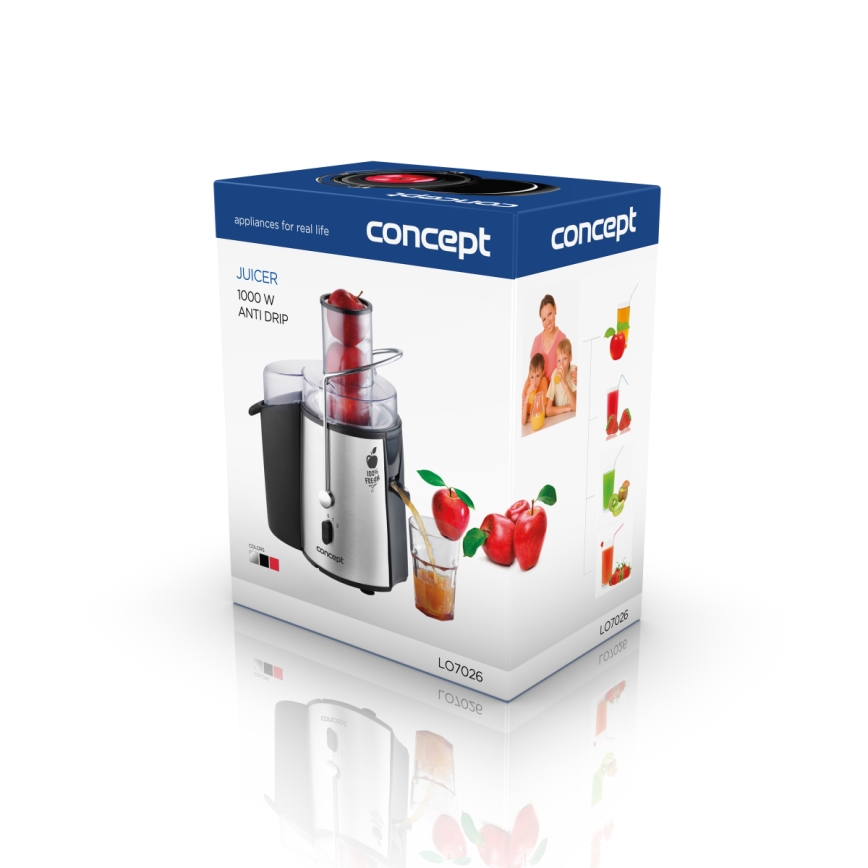 Concept LO7026 - Spremiagrumi centrifugo 1000W/230V nero/acciaio inox