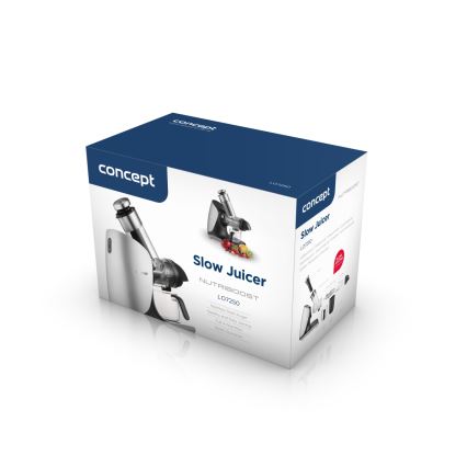 Concept LO7250 - Estrattore di succo orizzontale a coclea 200W/230V nero/acciaio inox