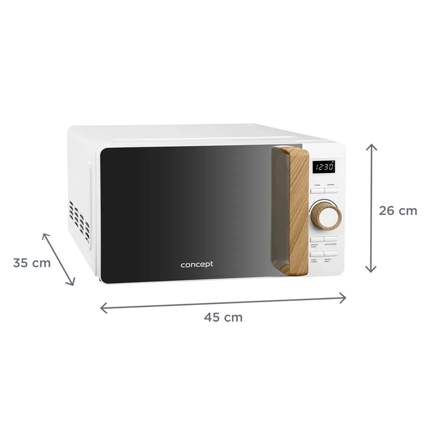 Concept MT4420wh - Forno a microonde 800 W/230 V, 20 L, bianco