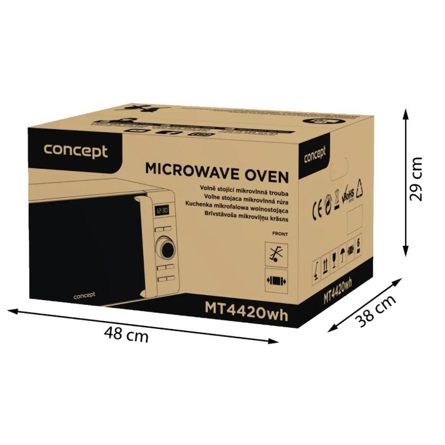 Concept MT4420wh - Forno a microonde 800 W/230 V, 20 L, bianco