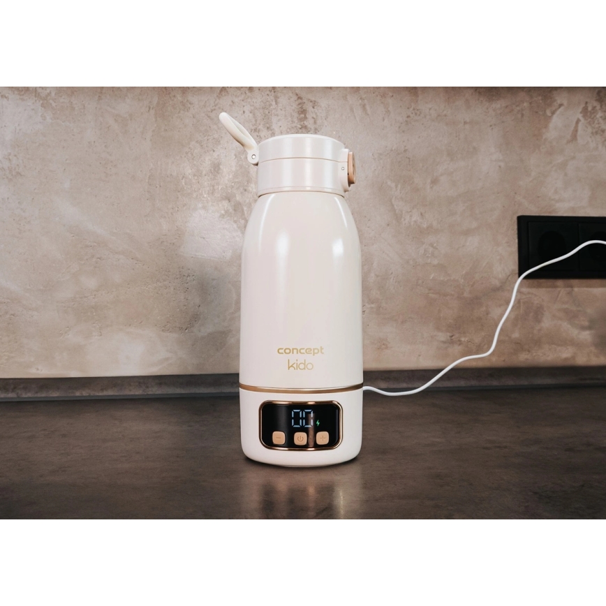Concept OC4000 - Scaldabiberon da viaggio per acqua e latte KIDO 500 ml 36W/7,4V 5000 mAh beige