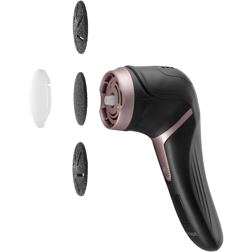 Concept PN3020 - Lima elettrica per talloni PERFECT SKIN 5V 1200 mAh IPX6 nero/oro rosa