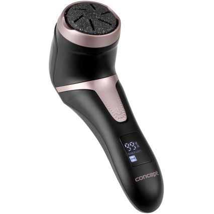 Concept PN3020 - Lima elettrica per talloni PERFECT SKIN 5V 1200 mAh IPX6 nero/oro rosa