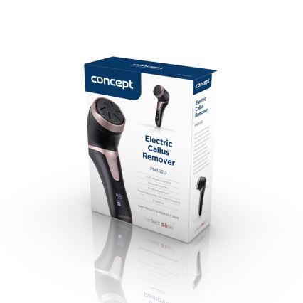 Concept PN3020 - Lima elettrica per talloni PERFECT SKIN 5V 1200 mAh IPX6 nero/oro rosa