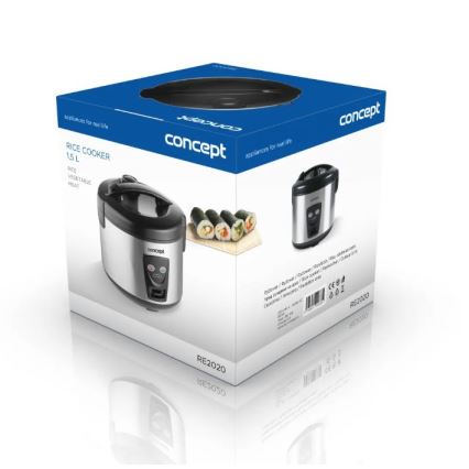 Concept RE2020 - Cuociriso 2 in 1 650W/230V 1,5 l acciaio inox/nero