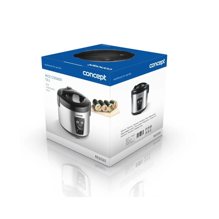 Concept RE2020 - Cuociriso 2 in 1 650W/230V 1,5 l acciaio inox/nero