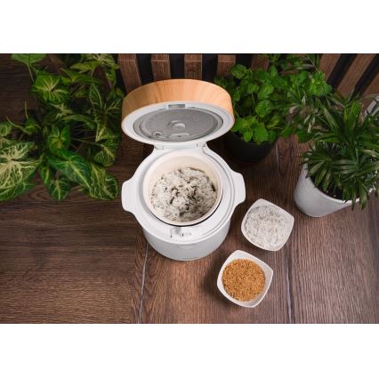 Concept RE3030 - Cuociriso digitale 2 in 1 380W/230V 1,5 l bianco/effetto legno