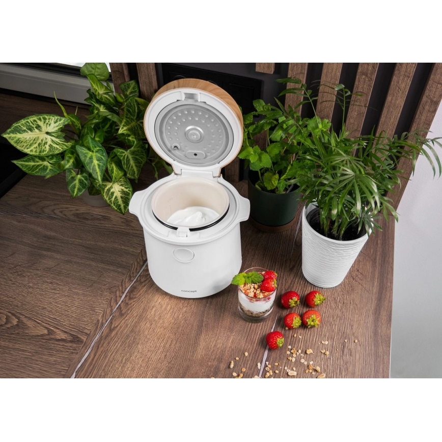 Concept RE3030 - Cuociriso digitale 2 in 1 380W/230V 1,5 l bianco/effetto legno