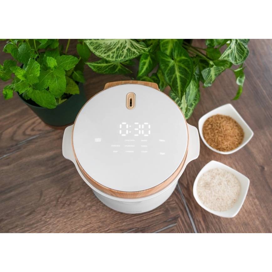 Concept RE3030 - Cuociriso digitale 2 in 1 380W/230V 1,5 l bianco/effetto legno