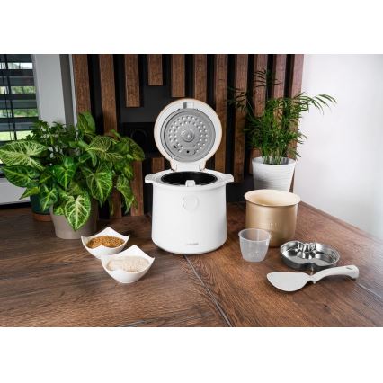 Concept RE3030 - Cuociriso digitale 2 in 1 380W/230V 1,5 l bianco/effetto legno