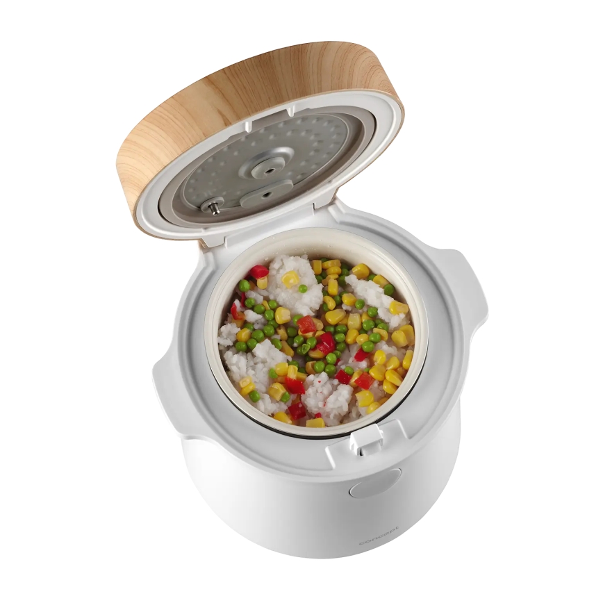 Concept RE3030 - Cuociriso digitale 2 in 1 380W/230V 1,5 l bianco/effetto legno
