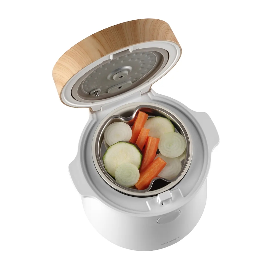Concept RE3030 - Cuociriso digitale 2 in 1 380W/230V 1,5 l bianco/effetto legno