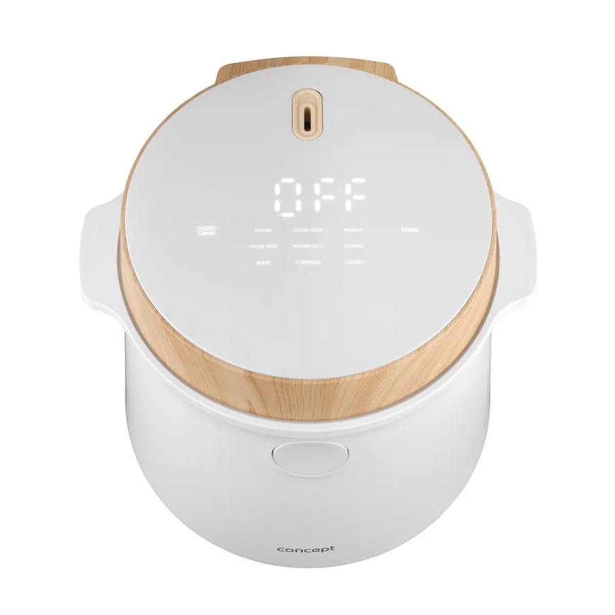 Concept RE3030 - Cuociriso digitale 2 in 1 380W/230V 1,5 l bianco/effetto legno
