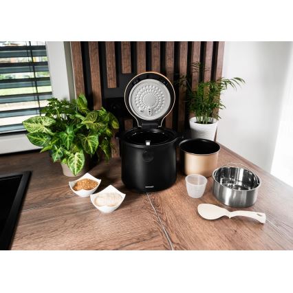 Concept RE4040 - Cuociriso digitale 2 in 1 450 W/230 V 2 l nero/effetto legno