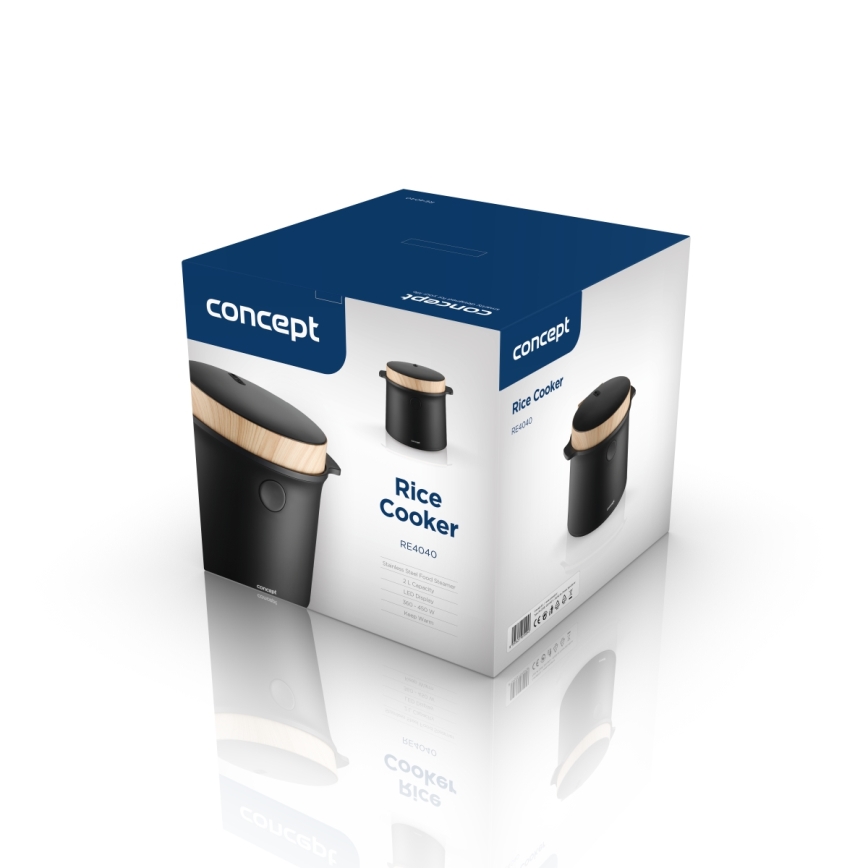 Concept RE4040 - Cuociriso digitale 2 in 1 450 W/230 V 2 l nero/effetto legno