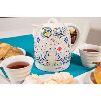 Concept RK0020 - Bollitore elettrico 1,5 l 1350W/230V multicolore/ceramica