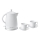 Concept RK0040 - Bollitore elettrico 1,5 l, 1500 W / 230 V, bianco con corpo in ceramica + 2 tazze con piattini