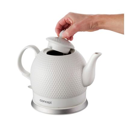 Concept RK0050 - Bollitore elettrico 1,2 l 1000W/230V bianco/ceramica