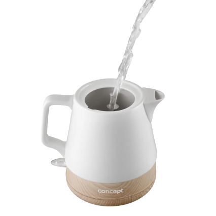 Concept RK0060 - Bollitore elettrico 1 l 1000W/230V bianco/ceramica