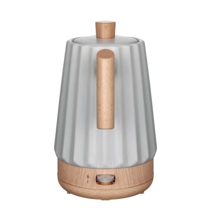 Concept RK0091 - Bollitore elettrico 1,5 l, 1500 W/230 V, grigio chiaro/effetto legno/ceramica