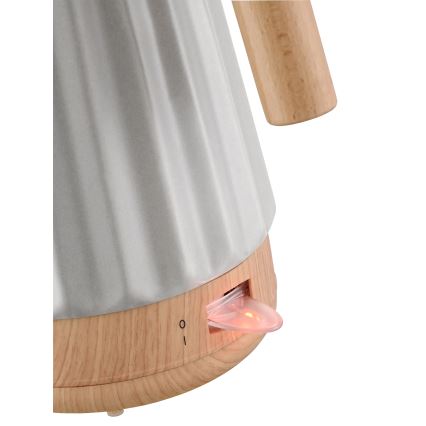 Concept RK0091 - Bollitore elettrico 1,5 l, 1500 W/230 V, grigio chiaro/effetto legno/ceramica