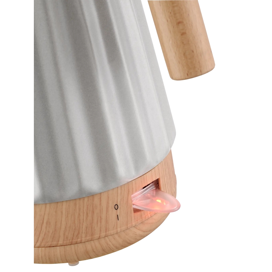 Concept RK0091 - Bollitore elettrico 1,5 l, 1500 W/230 V, grigio chiaro/effetto legno/ceramica