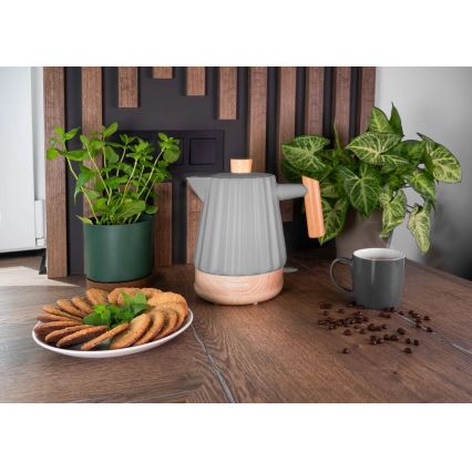 Concept RK0092 - Bollitore elettrico rapido 1,5 l 1500W/230V grigio scuro/effetto legno/ceramica