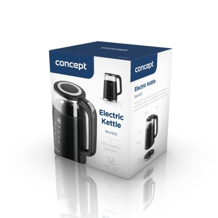 Concept RK4100 - Bollitore con controllo della temperatura 1,7 l 2200W/230V nero