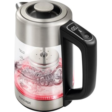 Concept RK4190 - Bollitore elettrico con regolazione della temperatura e filtro, 1,7 l, 2200W/230V in acciaio inox