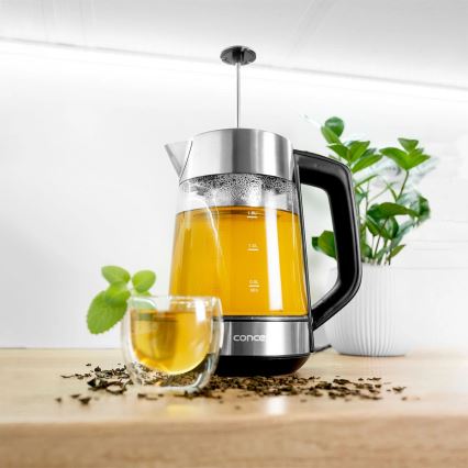 Concept RK4190 - Bollitore elettrico con regolazione della temperatura e filtro, 1,7 l, 2200W/230V in acciaio inox