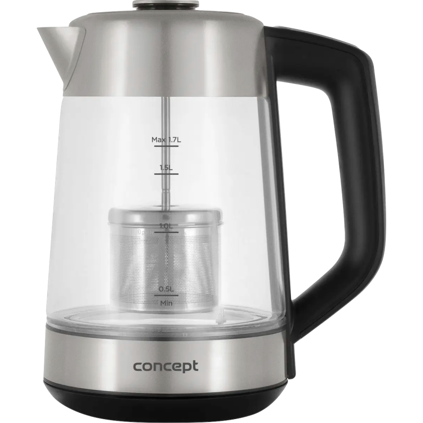 Concept RK4190 - Bollitore elettrico con regolazione della temperatura e filtro, 1,7 l, 2200W/230V in acciaio inox