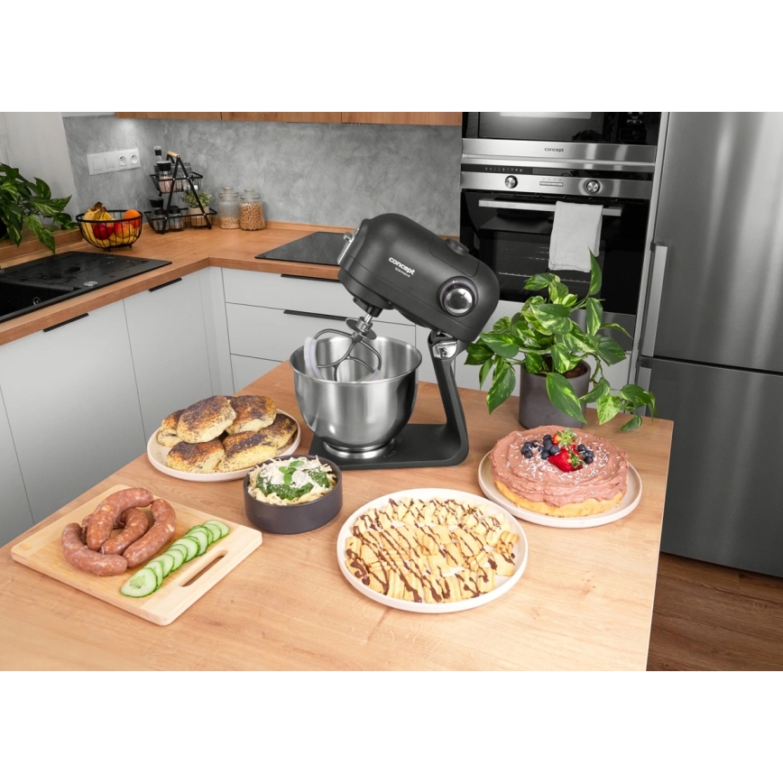 Concept RM8000 - Robot da cucina con ciotola in acciaio inox 1200 W/230 V, nero