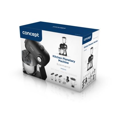 Concept RM8000 - Robot da cucina con ciotola in acciaio inox 1200 W/230 V, nero