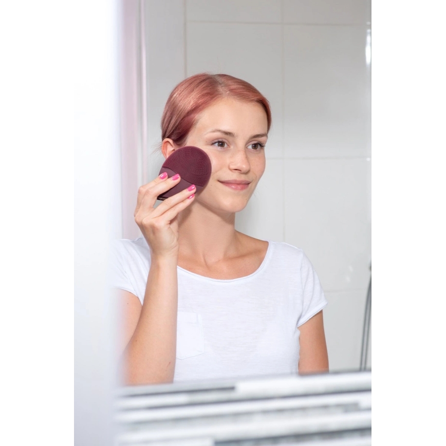 Concept SK9101 - Spazzola detergente per il viso SONIVIBE 2W/5V 250 mAh IPX7 rossa