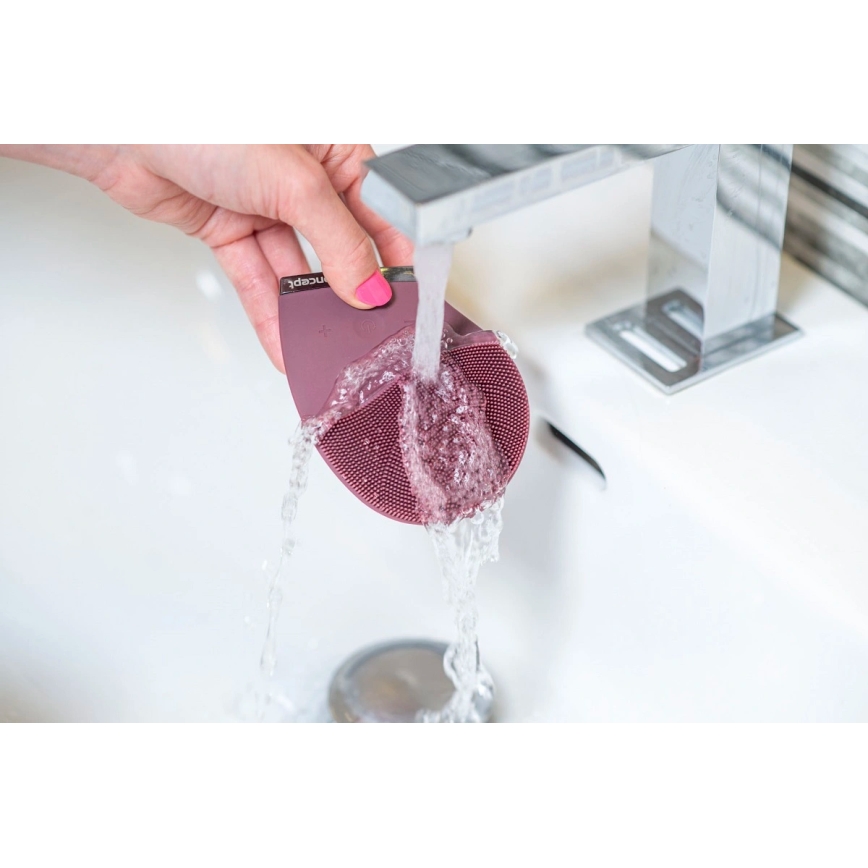 Concept SK9101 - Spazzola detergente per il viso SONIVIBE 2W/5V 250 mAh IPX7 rossa